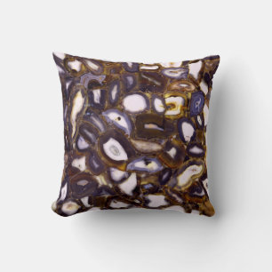 Purple Brown White Agate design Cushion