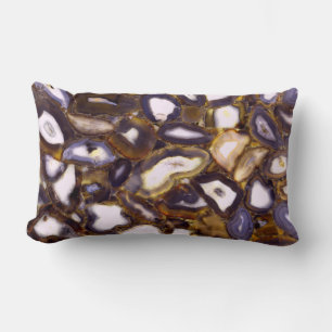 Purple Brown White Agate design Lumbar Cushion