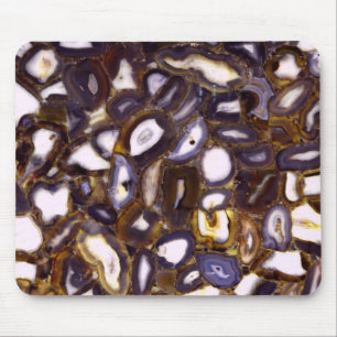 Purple Brown White Agate design Mouse Mat