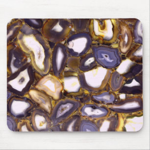 Purple Brown White Agate design Mouse Mat