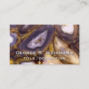 Purple Brown White Agate stone pattern  Business Card