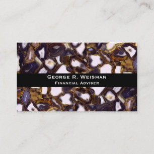 Purple Brown White Agate stone pattern Business Card