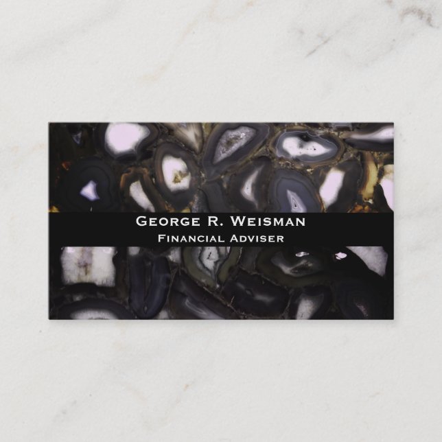 Purple Brown White Agate stone pattern  Business Card (Front)