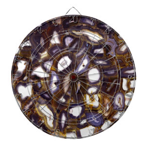 Purple Brown White Agate stone pattern Dartboard
