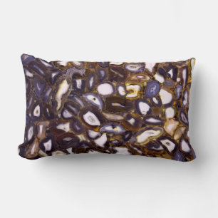 Purple Brown White Agate stone pattern  Lumbar Cushion