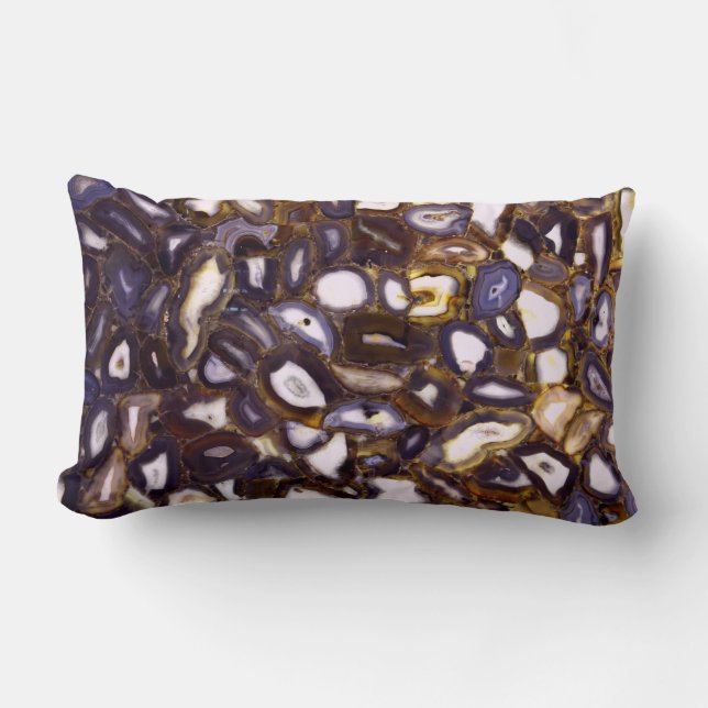 Purple Brown White Agate stone pattern  Lumbar Cushion (Front)