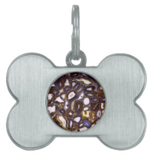 Purple Brown White Agate stone pattern Pet ID Tag
