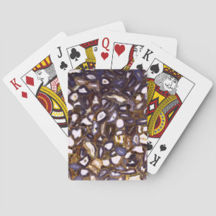 Purple Brown White Agate stone pattern Playing Cards