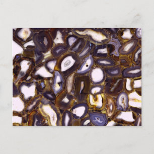 Purple Brown White Agate stone pattern Postcard
