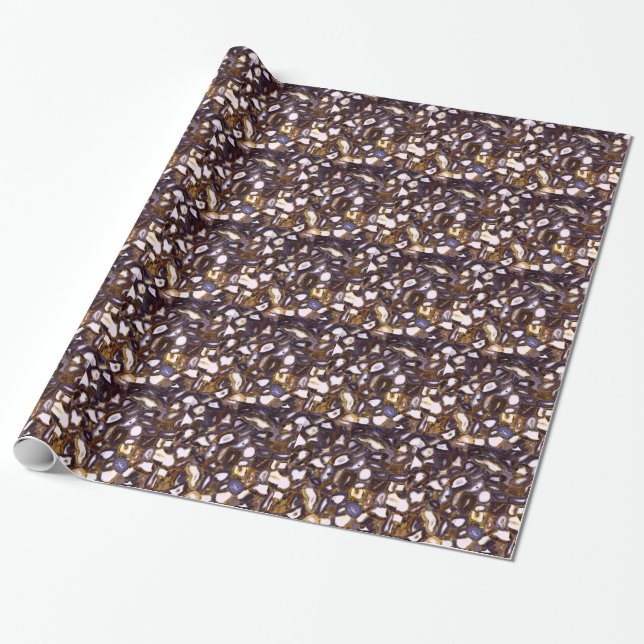 Purple Brown White Agate stone pattern  Wrapping Paper (Unrolled)