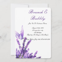 PURPLE BRUNCH & BUBBLY BRIDAL SHOWER INVITATION
