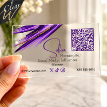 Purple Brush Stroke Clear Social Media Influencer