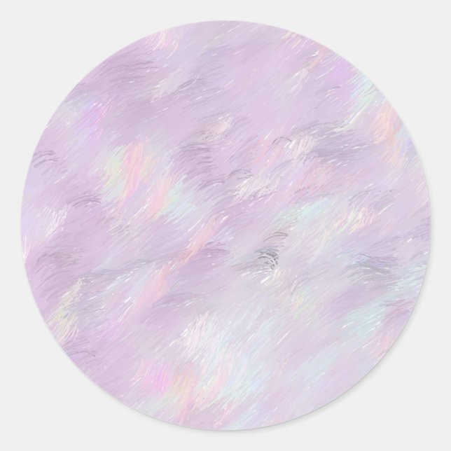 Purple Brush Strokes Pastel Custom Trendy Classic Round Sticker (Front)