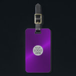 Purple Brushed Metallic Logo Luggage Tag<br><div class="desc">Easily change the logo on the front and name and address on the back of the Purple luggage tag.</div>