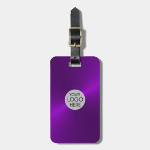 Purple Brushed Metallic Logo Luggage Tag
