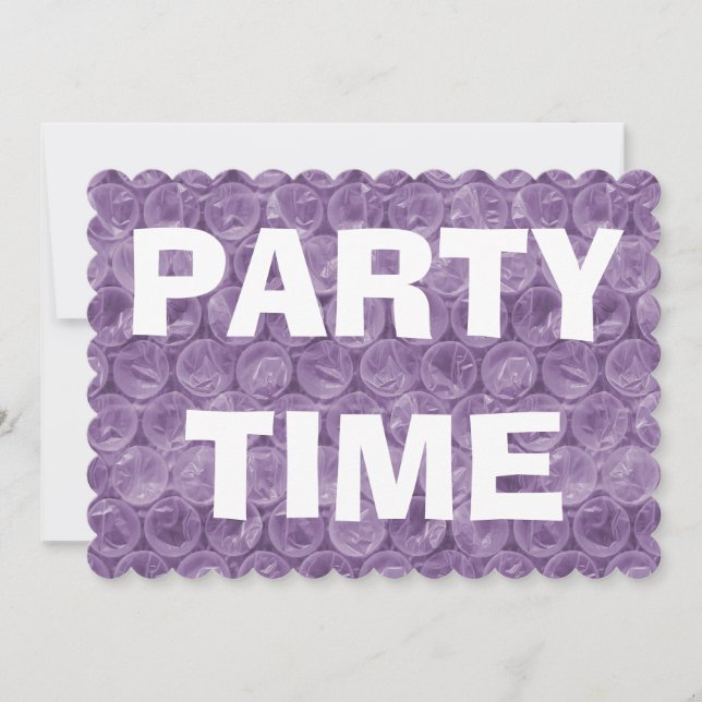 Purple bubble wrap housewarming invitation (Front)