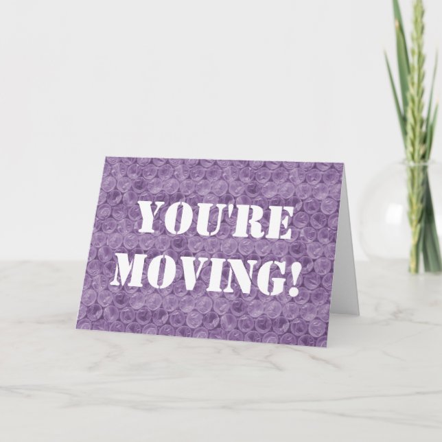 Purple bubble wrap housewarming invitation (Front)