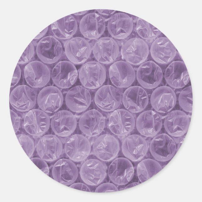 Purple bubble wrap pattern classic round sticker (Front)