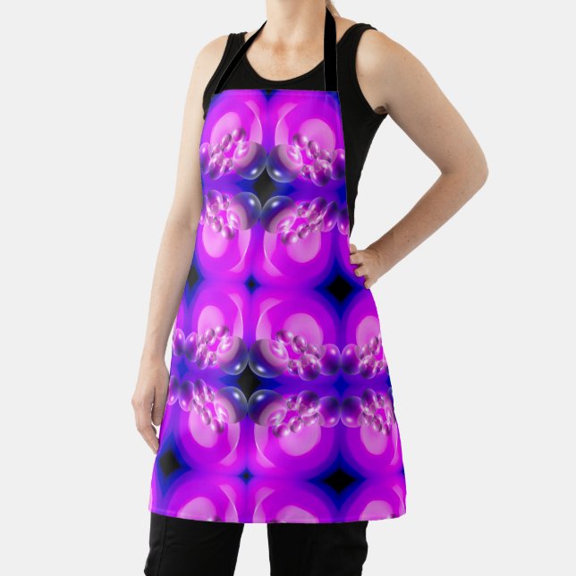 Purple Bubbles All Over Print Apron (Insitu)
