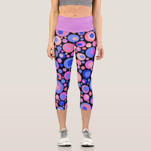Purple Bubbles Capri Leggings