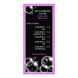 Purple Bubbles Cleaning Service Rack Cards