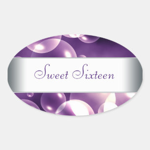 Purple Bubbles Envelope Seal Party Favour Labels