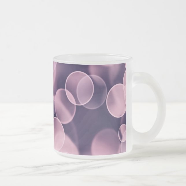 Purple Bubbles Frosted Glass Coffee Mug (Right)