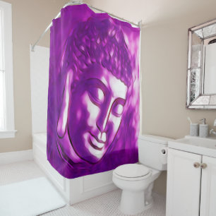 Purple Buddha Art Portrait Buddhism Spiritual Love Shower Curtain