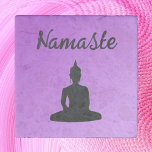 Purple Buddha Namaste Stone Magnet<br><div class="desc">Buddha namaste design - purple and black.</div>