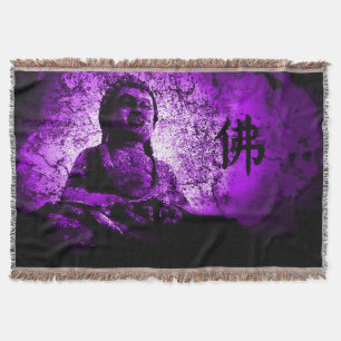 Purple Buddha Wisdom Throw Blanket