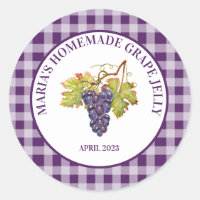 Purple Buffalo Check Homemade Grape Jelly or Jam