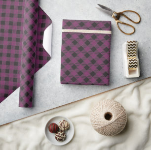 Purple Buffalo Plaid Wrapping Paper