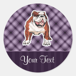 Purple Bulldog Classic Round Sticker