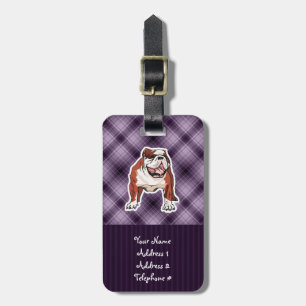 Purple Bulldog Luggage Tag