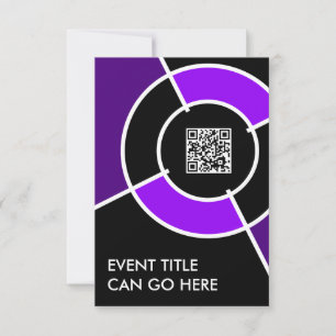 purple bullseye QR code Invitation