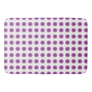 Purple Bullseye Target Polka Dot Round Circles Bath Mat