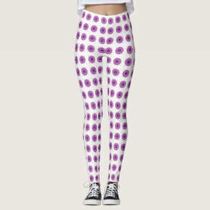 Purple Bullseye Target Polka Dot Round Circles Leggings