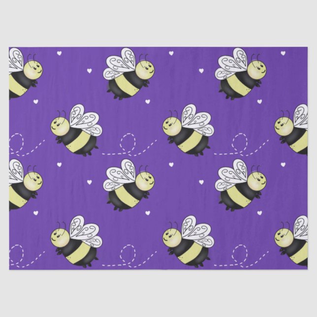 Purple Bumble Bee Tissue Paper (Front)
