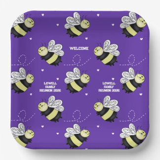 Purple Bumblebee Family Reunion Plates