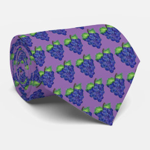 Purple Bunch of Grapes Fruit Grape Print Food Tie