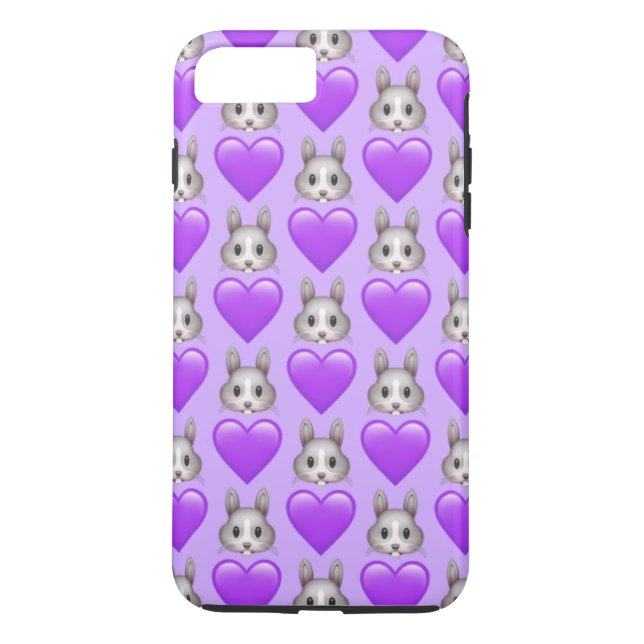 Purple Bunny Emoji iPhone 7 Plus Phone Case (Back)