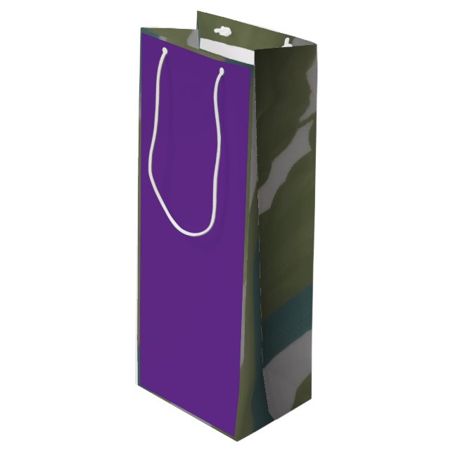 Purple & Burgandy  Wine Gift Bag (Front Angled)