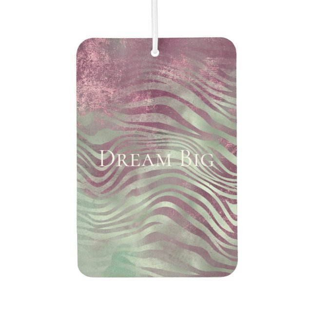 Purple Burgundy Aqua Mint Zebra Car Air Freshener (Front)