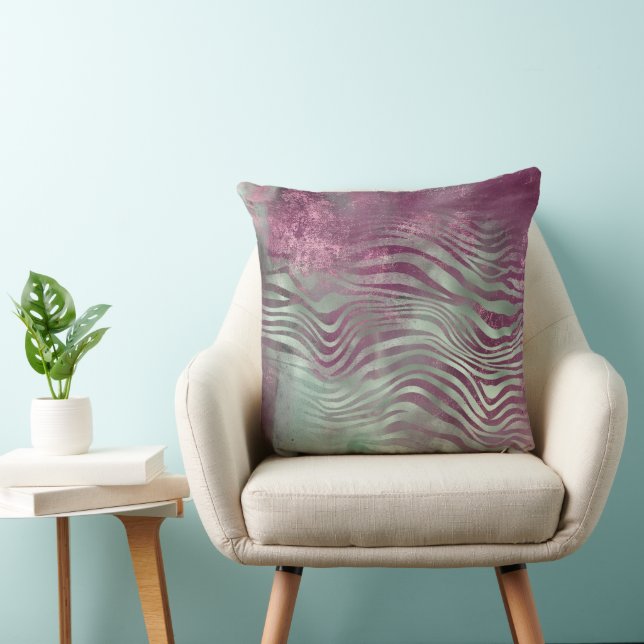 Purple Burgundy Aqua Mint Zebra Leopard Cushion (Chair)
