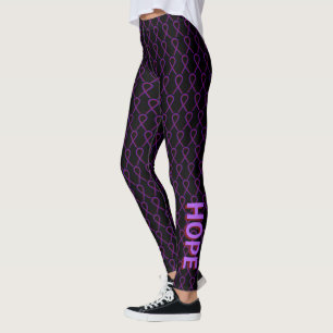 Purple & Burgundy Awareness Ribbon Custom Leggings