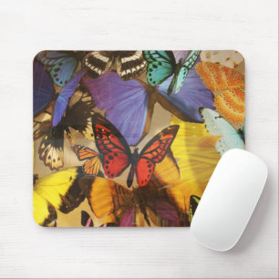 purple burgundy orange colourful tropical butterfl mouse mat