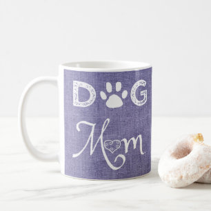 Purple Burlap Dog Mum Coffee Mug