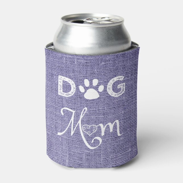 Purple Burlap Dog Mum Cooler (Can Front)