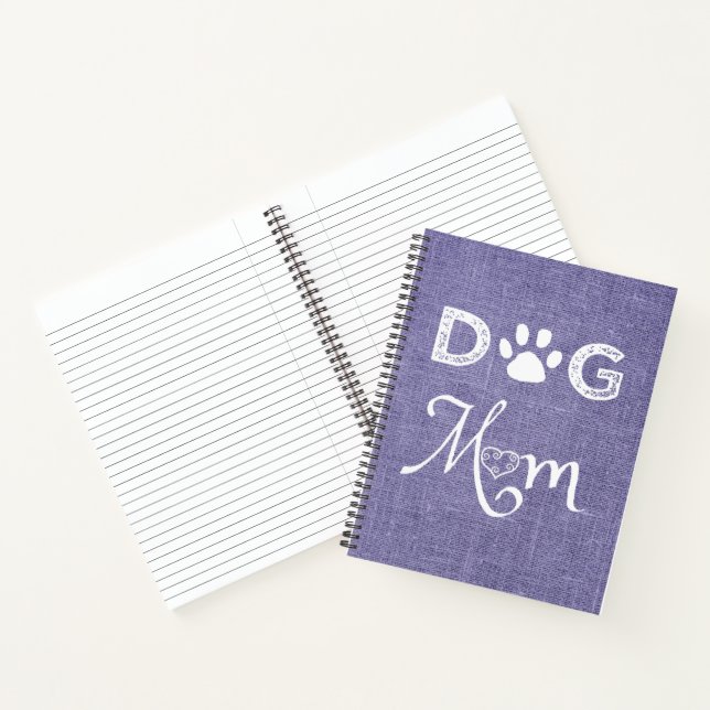 Purple Burlap Dog Mum Notebook (Inside)