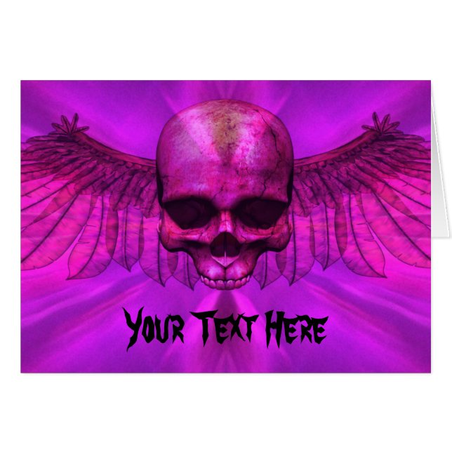 Purple Burst Winged Skull (Front Horizontal)